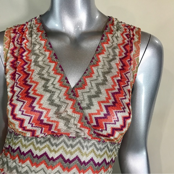 Ann Taylor Women’s XSP Sleeveless Fitted Blouse Geometric Knit Top Colorful - Picture 7 of 16